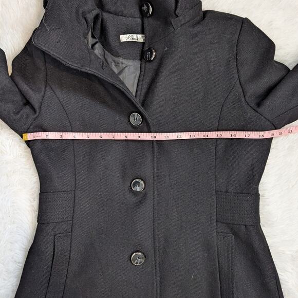 Kenneth Cole Wool Blend Overcoat Black Size 10 - Picture 13 of 16